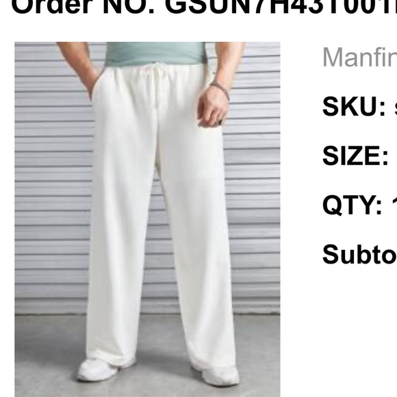 Manfinity Basics Men Drawstring Waist Straight Leg Sz Large (SHEIN) - Picture 4 of 4